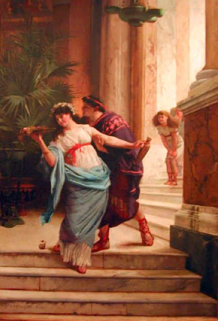 Flirtatious Greek Maiden And Gentleman by Edwin Howland Blashfield